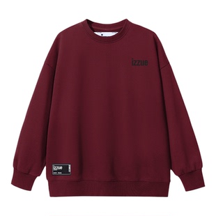 it izzue原创安可拉红高级感套头圆领卫衣男女款秋冬季潮牌上衣3P