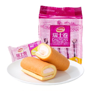 达利园糕点草莓味瑞士卷袋装休闲零食营养早餐蛋糕面包吐司点心
