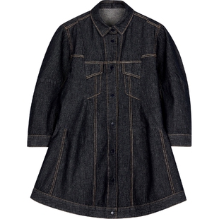 江南布衣童装棉牛仔中长款长袖连衣裙秋冬女童儿童jnbybyjnby