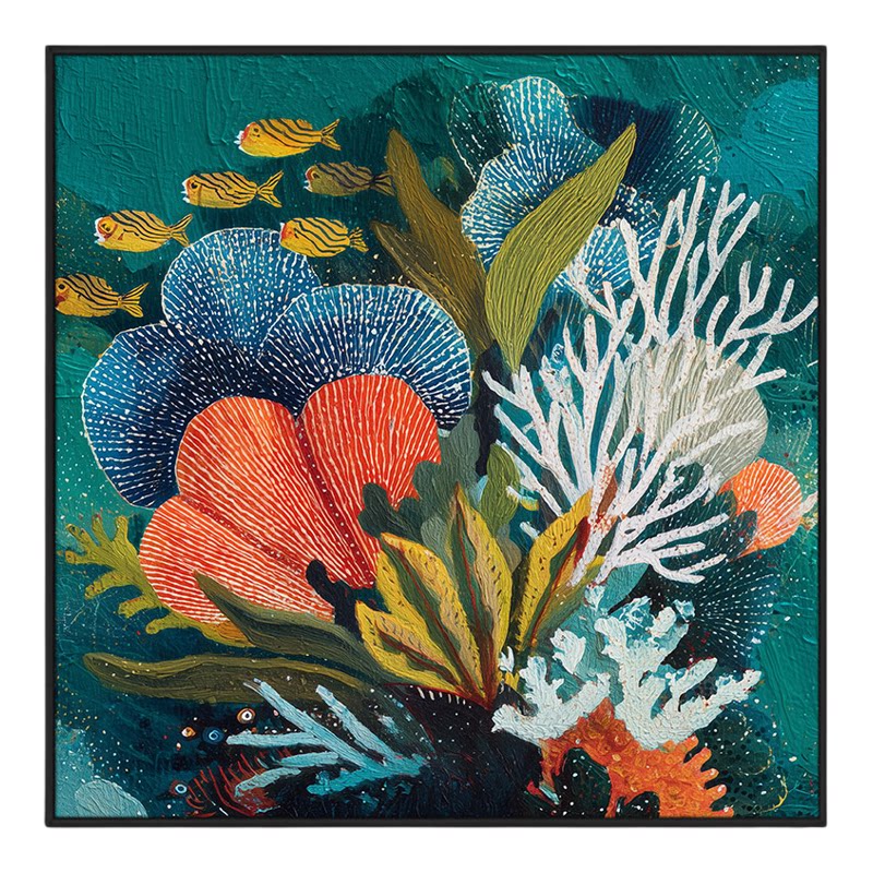 大芬村手绘深海珊瑚花卉油画