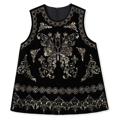 新中式国风重工刺绣丝绒时尚马甲