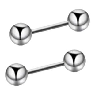 0.8mm细杆舌钉唇钉双球耳骨耳钉长杆超细针钛钢耳骨钉短杆圆珠钉