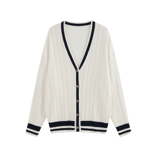 MOERSHOP  海魂夏日限定天丝针织大开衫短裤冰凉套装撞色纽扣开衫