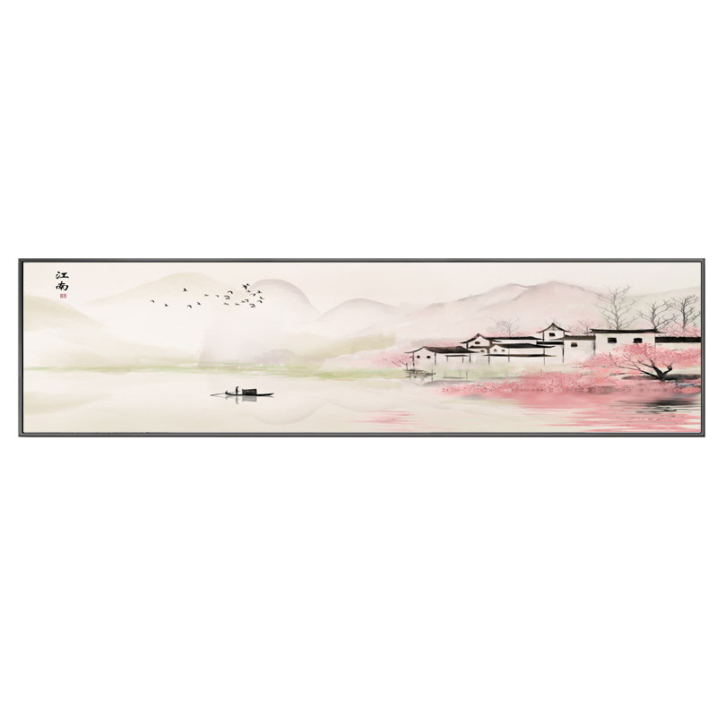 江南水乡装饰画新中式卧室床头挂画客厅办公室山水画茶室民宿壁画