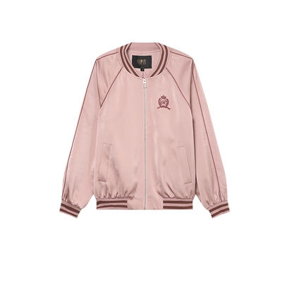 白鹿语休闲字母刺绣棒球服外套