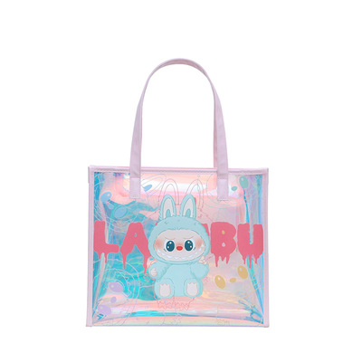 labubu手提袋大容量补习防水书袋