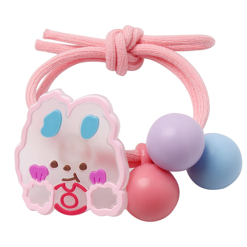 儿童卡通彩色球球皮筋头绳小女孩高弹力扎头发圈女童马尾发绳头饰