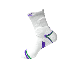 Slazenger史莱辛格专业毛巾底中筒运动袜男女透气吸汗减震网球袜