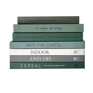 绿色系样板房装饰书 可翻页仿真书 样板间售楼处陈列摆场道具书