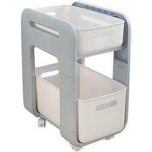 办公室收纳桌下置物架用品文件放包包零食带轮小推车女生工位神器