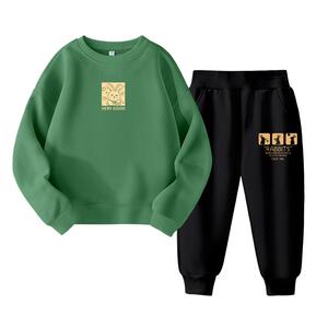 真维斯集团儿童套装加绒2023新款男童运动服大童卫衣男孩秋装衣服
