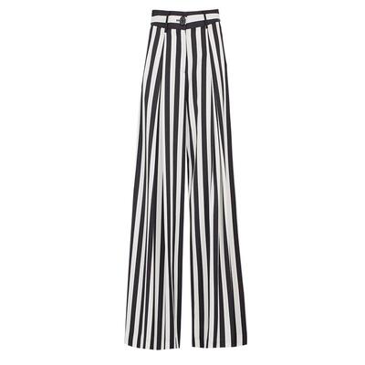 MEDECOO长款条纹显瘦优雅阔腿裤