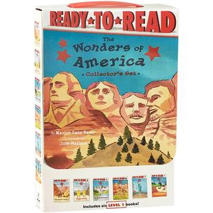 英文原版进口美国奇观the wonders of America 6册盒装statue of liberty,grand canyon儿童百科分级阅读绘本小学生科普图画书