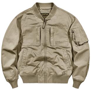 VIP纯棉飞行员夹克男士春秋美式休闲工装外套大码宽松复古棒球服