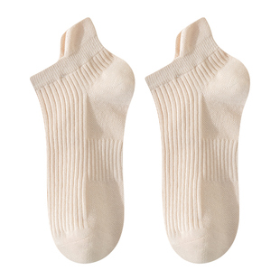 袜子女士短袜纯色白色短筒运动夏季薄款吸汗透气提耳春秋低帮防臭
