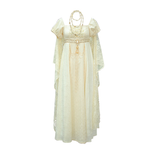 听月小筑【少女的祈祷】原创女春秋帝政裙国风新中式非汉服