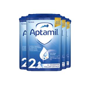 英国Aptamil爱他美经典蓝罐2段6-12个月德国品牌婴儿奶粉4罐装