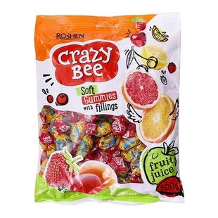 俄罗斯小蜜蜂夹心水果软糖乌克兰进口橡皮Q糖生礼物结婚喜糖零食