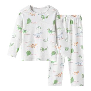 儿童家居服套装2026夏季新款天丝莱赛尔抗菌男童居家空调服彩绘潮