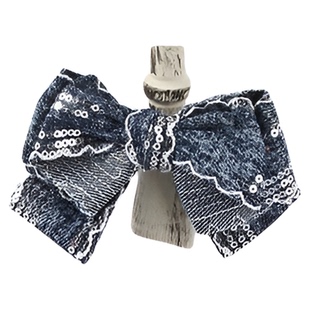 手工蝴蝶结亮片勾边牛仔织带 儿童发饰丝带diy材料服装辅料绑带