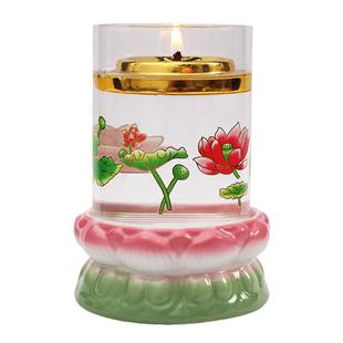 点灯碗食用油长明灯座灯盏点灯油灯黑芝麻灯芯灯盏供灯长明灯家用