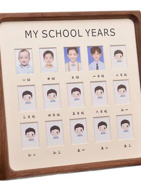 1寸2寸小孩纪念摆台实木1到18岁