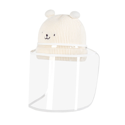 婴儿防护面罩宝宝针织帽冬可拆卸