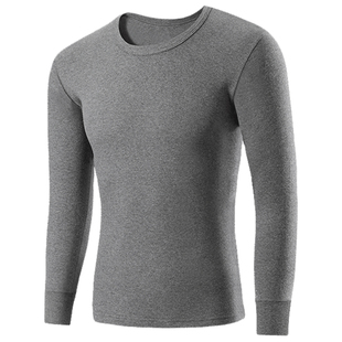 浪莎纯棉秋衣男士单件上衣男款薄款保暖内衣中老年打底衫全棉毛衫