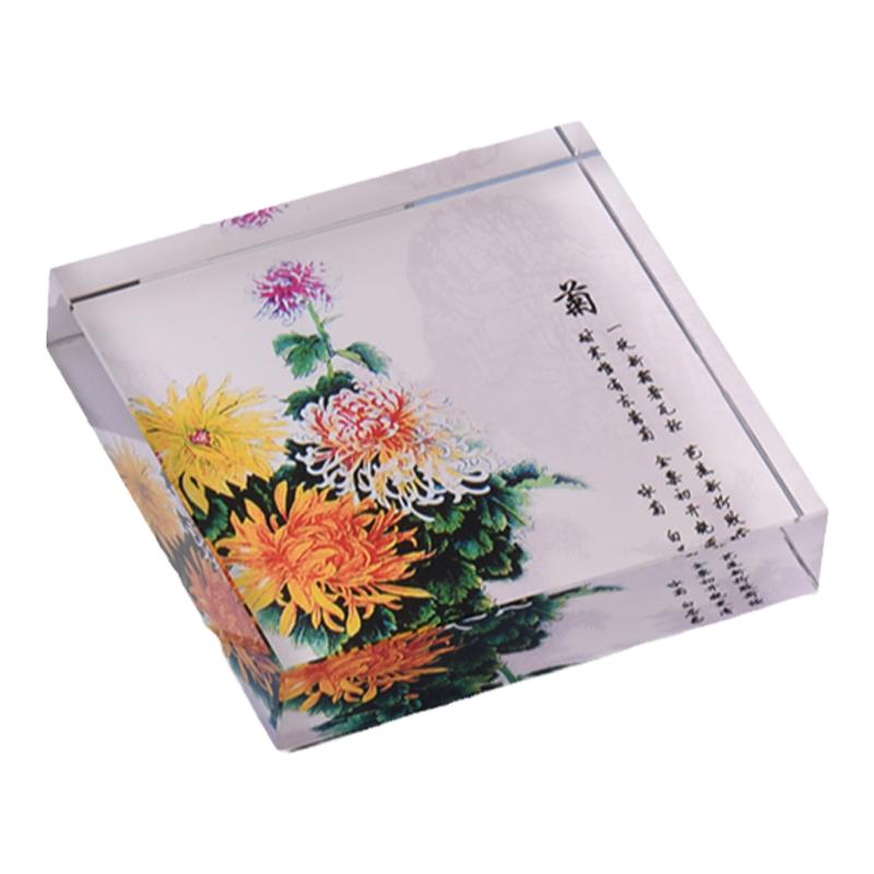 水晶玻璃镇纸文房四宝压书镇尺书法压纸压尺透明镇纸尺定制毕业季