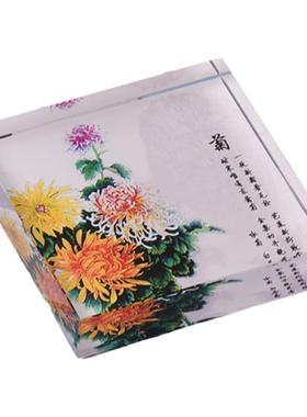 水晶玻璃镇纸文房四宝压书镇尺书法压纸压尺透明镇纸尺定制毕业季