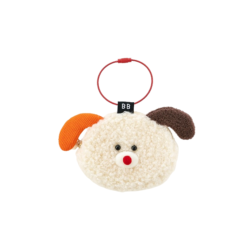 韩国romane可爱卡通毛绒苹果AirPods2/3/4无线蓝牙Pro2三星华为耳机套盒防摔煤球拉链零钱收纳包女包包挂件