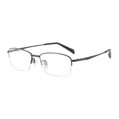 夏蒙男商务半框纯钛近视眼镜架