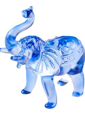 彩色客厅水晶大象摆件玻璃