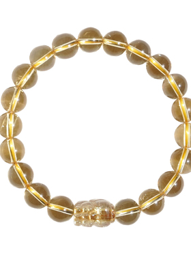 金发晶貔貅 钛晶天然绿幽灵手链黄水晶草莓晶月光石黑曜石手串 女