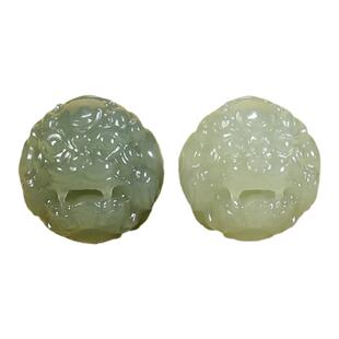 和田玉貔貅晴水吊坠散珠单珠和田玉青白玉珠子文玩手串链配隔珠