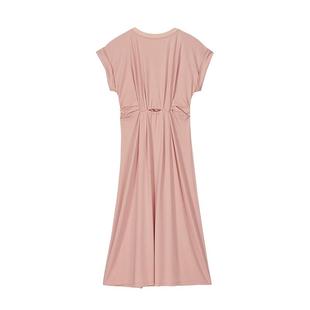 扭结海风/MSLAN26春气质轻盈收腰显瘦透气廓肩短袖连衣裙MGBT051