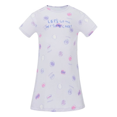 爱慕儿童莫代尔印花女孩短袖睡裙/吊带睡裙AK144C411