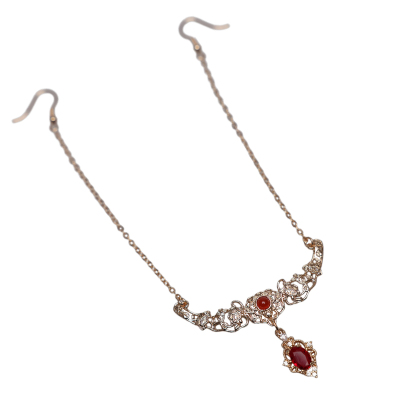 汉服头饰眉心坠红色额链古风配饰仙气女异域风额饰敦煌发饰春季女