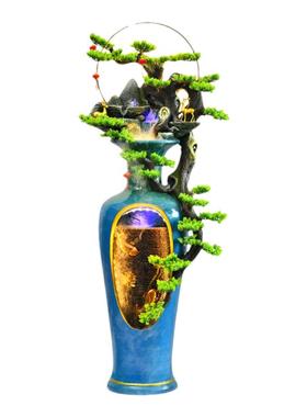 尊儒循环水中式客厅落地装饰摆件