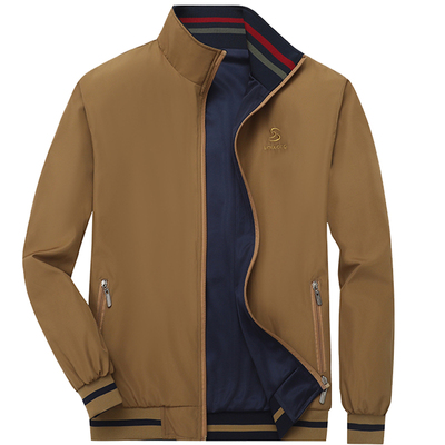 赛翔双面穿中年夹克宽松两面