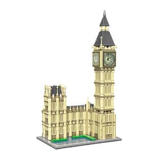 适用于积木大本钟积木伦敦大笨钟世界著名建筑模型灯光街景玩具