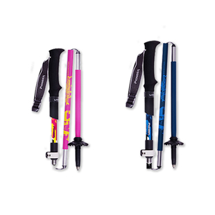 开拓者新款折叠登山杖可伸缩五节杖碳素拐杖徒步手杖户外滑雪装备