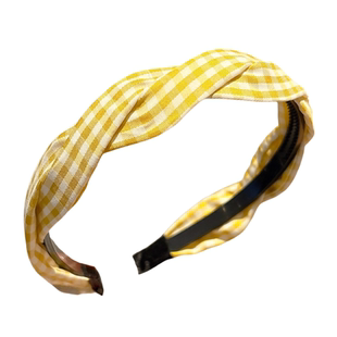 女童格子麻花发箍宝宝带齿防滑高颅顶女童头箍小女孩压发发卡发饰