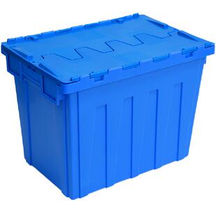 加厚斜插箱熟胶箱带盖运输堆叠物流箱大号医疗配送收纳箱超市便利