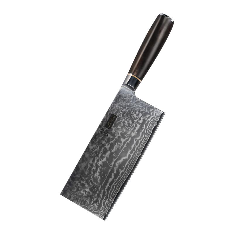邓家刀大马士革菜刀粉末钢芯vg10铬钢切片刀家用高端大足龙水刀具