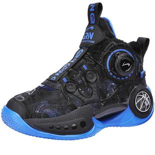 贵人鸟男童运动鞋冬季2025新款大童篮球鞋加绒二棉旋钮扣防滑球鞋