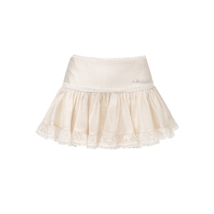 【宅女同款】人间秀珠水滴镂空上衣蕾丝边法式褶皱半裙小洋装套装