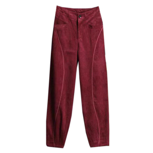 秋冬厚加绒灯芯绒裤女高腰灯笼裤中老年花苞裤条绒大码萝卜休闲裤