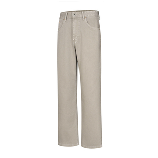 BUFANSTUDIO基础水洗牛仔裤美拉德卡其色长裤A字宽松直筒裤男简约