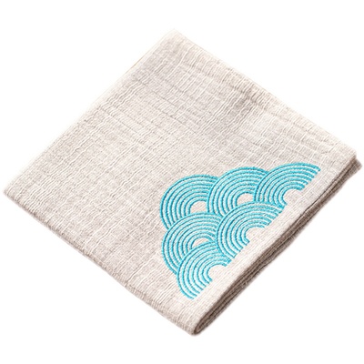 祥云刺绣素色抹布吸水巾茶巾棉麻